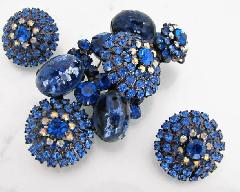 Blue Chatons Only Earrings Clip