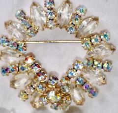 Clear Navettes Brooch