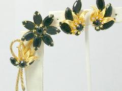 Black (jet) Navettes Earrings Clip