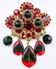 Red Chatons Only Brooch
