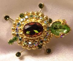 Green Pear Multi-Color/Shaded Brooch