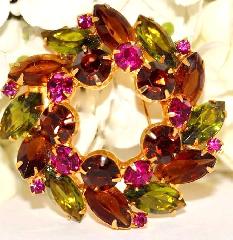 Multiple Colors Navettes Brooch