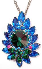 Multiple Colors Navettes Rivoli/Margarita Pin Pendant