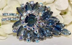 Blue Navettes Brooch