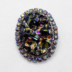 Black (jet) Cabochons Molded/Cut Pin Pendant