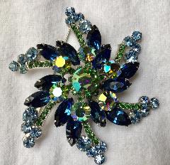 Blue Navettes Brooch