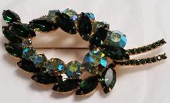 Green Navettes Brooch