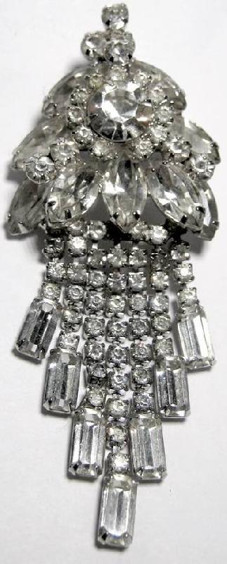 Front view of Clear Baguettes Pin Pendant