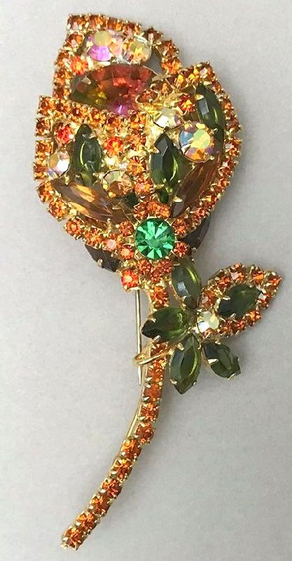 Front view of Fall Navettes Rivoli/Margarita Brooch