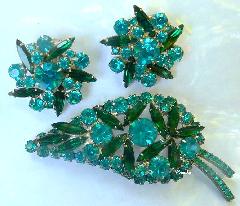 Blue Navettes Earrings Clip
