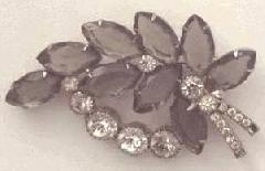 Gray (black Diamond) Navettes Brooch
