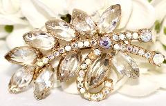 Clear Navettes Brooch