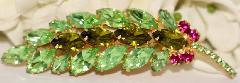 Green Navettes Brooch