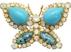 Turquoise Pear Spotted Brooch
