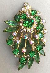 Green Navettes Brooch