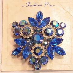 Blue Navettes Brooch