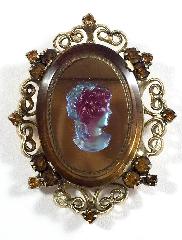 Topaz Cabochons Molded/Cut Brooch