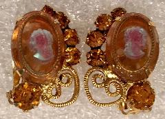 Topaz Cabochons Molded/Cut Earrings Clip
