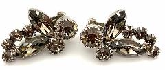 Gray (black Diamond) Navettes Earrings Clip