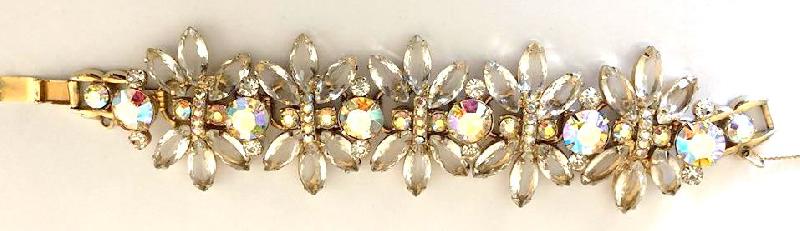 Front view of Clear Navettes Bracelet 5 Link