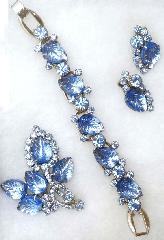 Blue Leaf Molded/Cut Earrings Clip