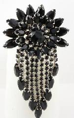 Black (jet) Navettes Brooch