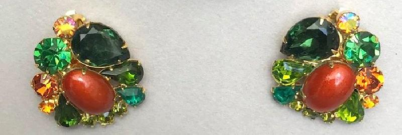 Front view of Fall Pear Plastic Earrings Clip