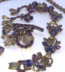 Purple (cardinal) Navettes Earrings Clip