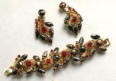 Multiple Colors Cabochons Striped Earrings Clip