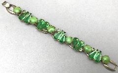 Green Pentagon Bracelet 5 Link