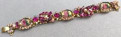 Pink Oval Molded/Cut Bracelet 5 Link