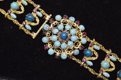 Blue Cabochons Spotted Belt