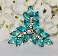 Turquoise Navettes Brooch