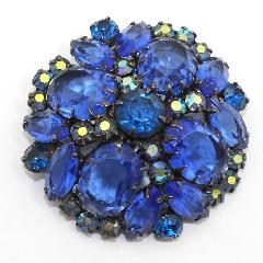 Blue Oval Brooch