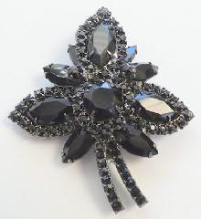 Black (jet) Navettes Brooch