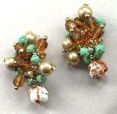 Multiple Colors Chatons Only Earrings Clip