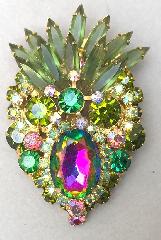 Multiple Colors Oval Multi-Color/Shaded Pin Pendant