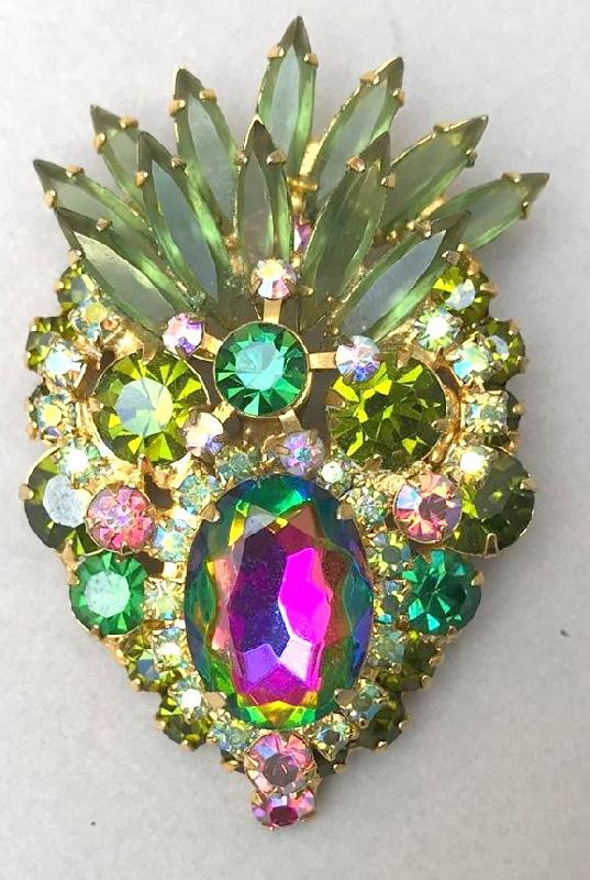 Front view of Multiple Colors Oval Multi-Color/Shaded Pin Pendant