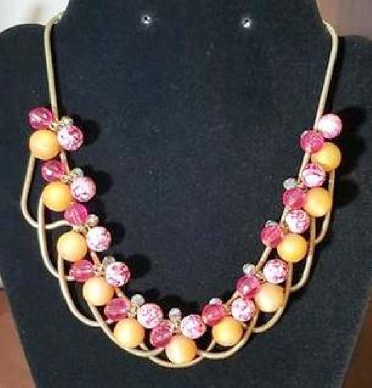 Front view of Multiple Colors Chatons Only Necklace