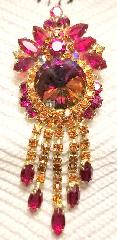 Pink Navettes Rivoli/Margarita Pin Pendant