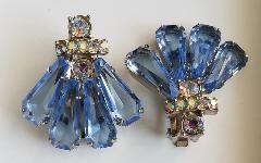 Blue Pentagon Earrings Clip