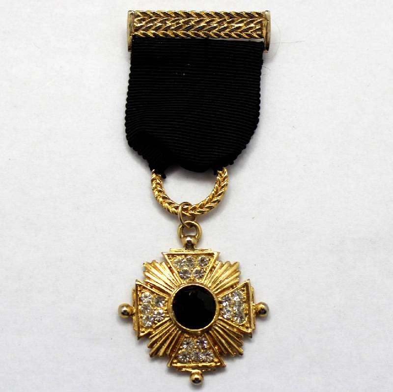 Front view of Black (jet) Chatons Only Brooch