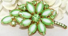 Green Navettes Multi-Color/Shaded Brooch