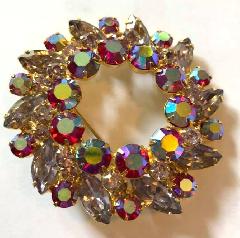 Purple (cardinal) Navettes Brooch