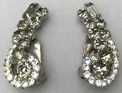 Gray (black Diamond) Baguettes Earrings Clip