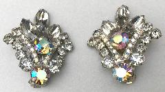 Gray (black Diamond) Navettes Earrings Clip