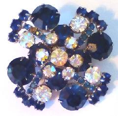Blue Chatons Only Brooch