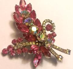 Pink Navettes Brooch