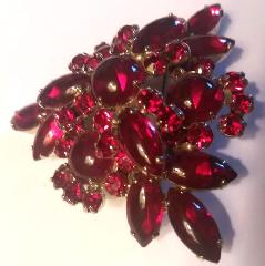 Red Cabochons Brooch