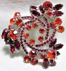 Red Navettes Brooch